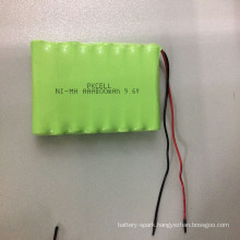 9.6v AAA 800mah Nimh Rechargeable Battery Pack with cable